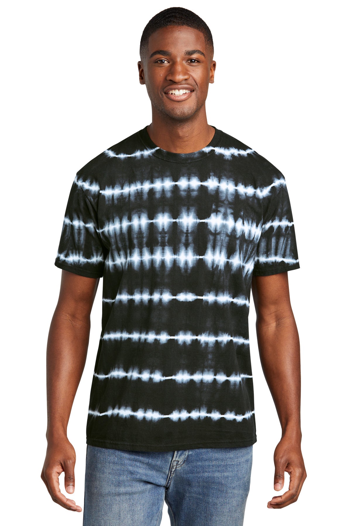 Port & Company PC142 Allover Stripe Tie-Dye Tee | Port & Co PC142