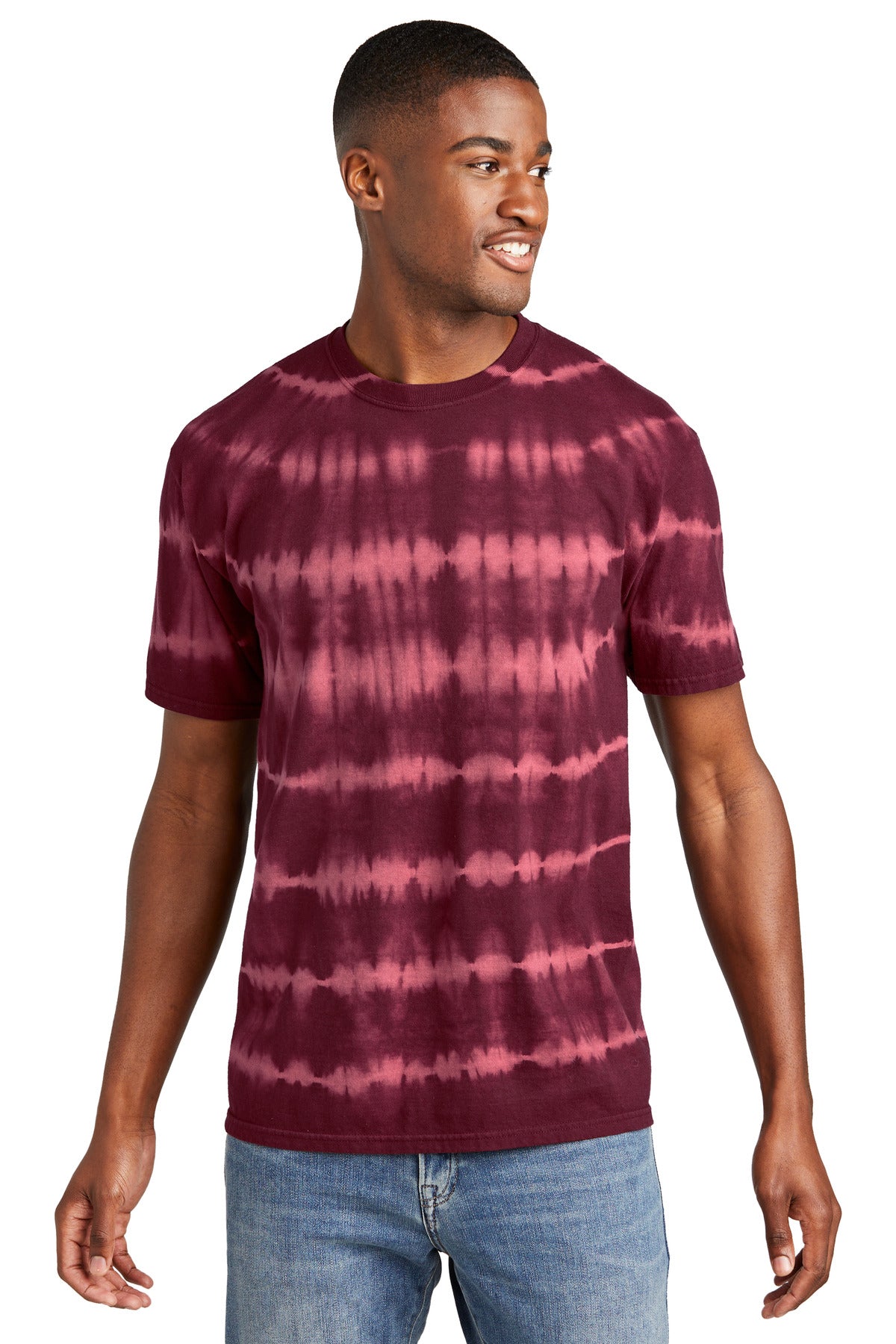 Port & Company PC142 Allover Stripe Tie-Dye Tee | Port & Co PC142