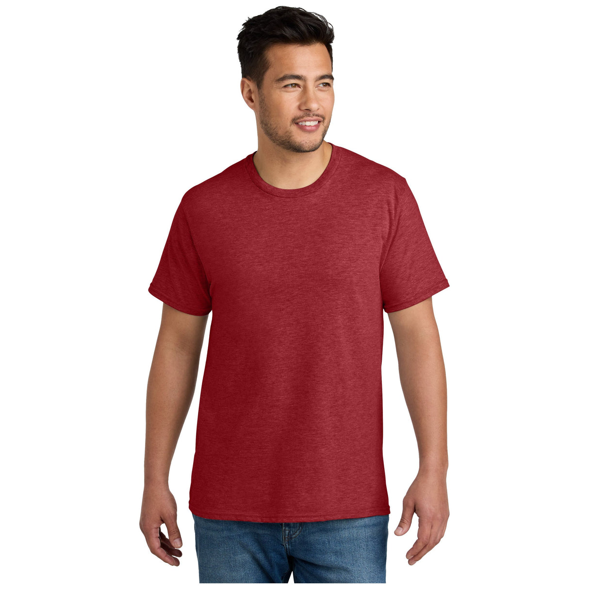 Port & Company® CVC Tee PC340 - Team Cardinal Heather T-Shirts Port & Company Team Cardinal Heather Small