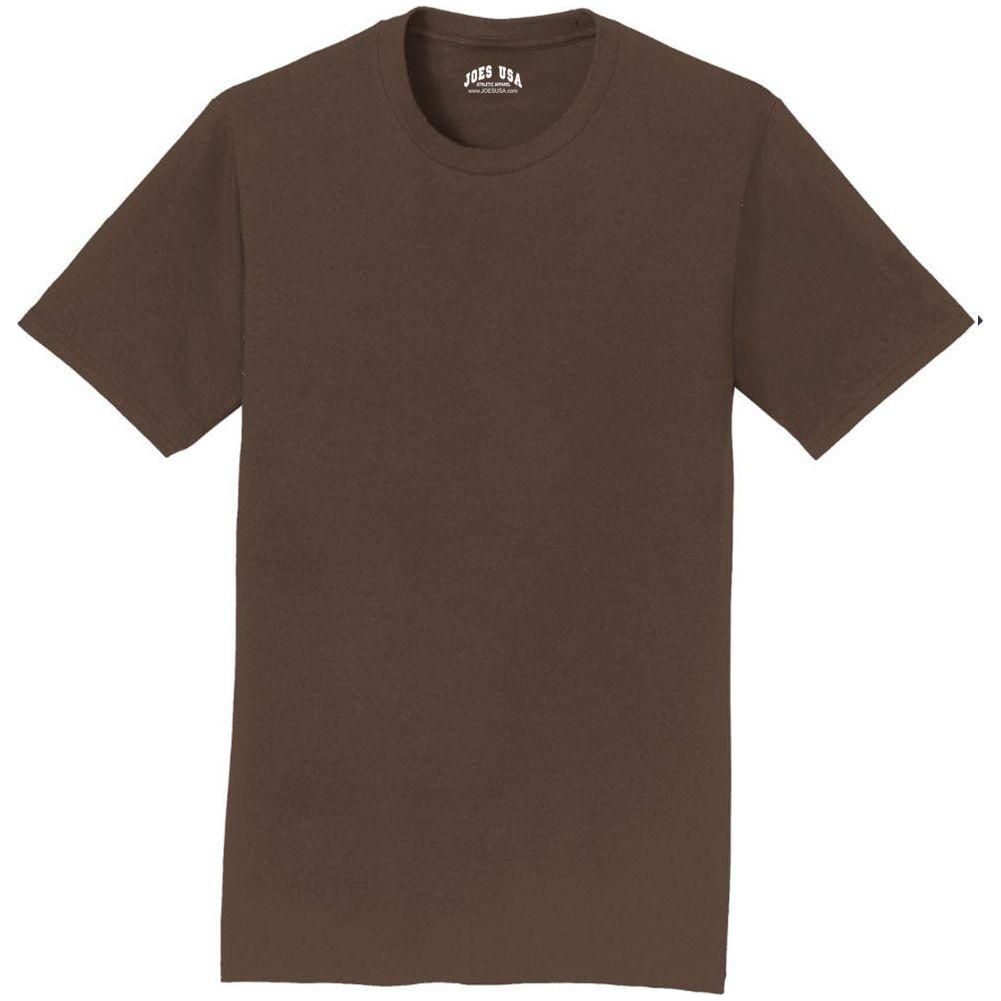 Soft Cotton Lightweight T-Shirt for Men by Joe's USA - DarkChocolateBrown T-Shirts Joe's USA Dark Chocolate Brown S