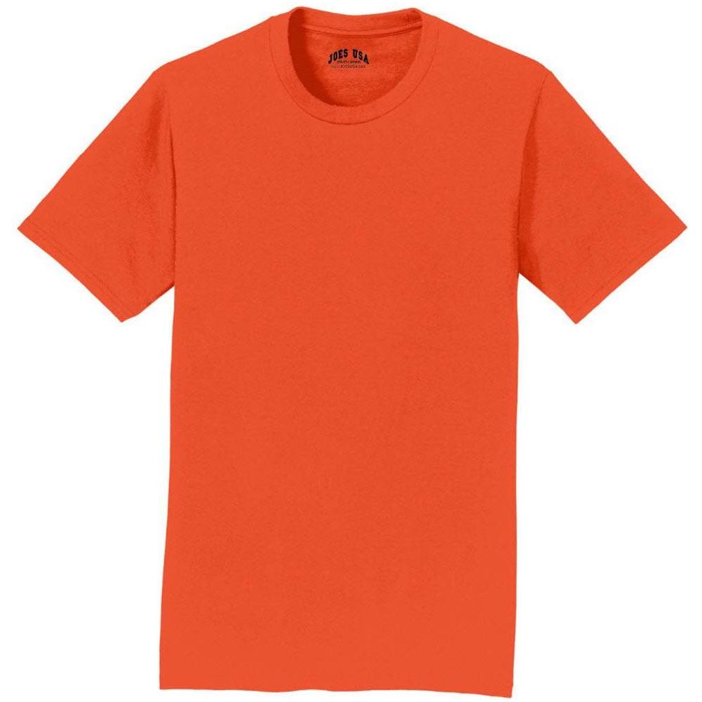 Soft Cotton Lightweight T-Shirt for Men by Joe's USA in Sizes S-6XL (Copy) T-Shirts Joe's USA Orange