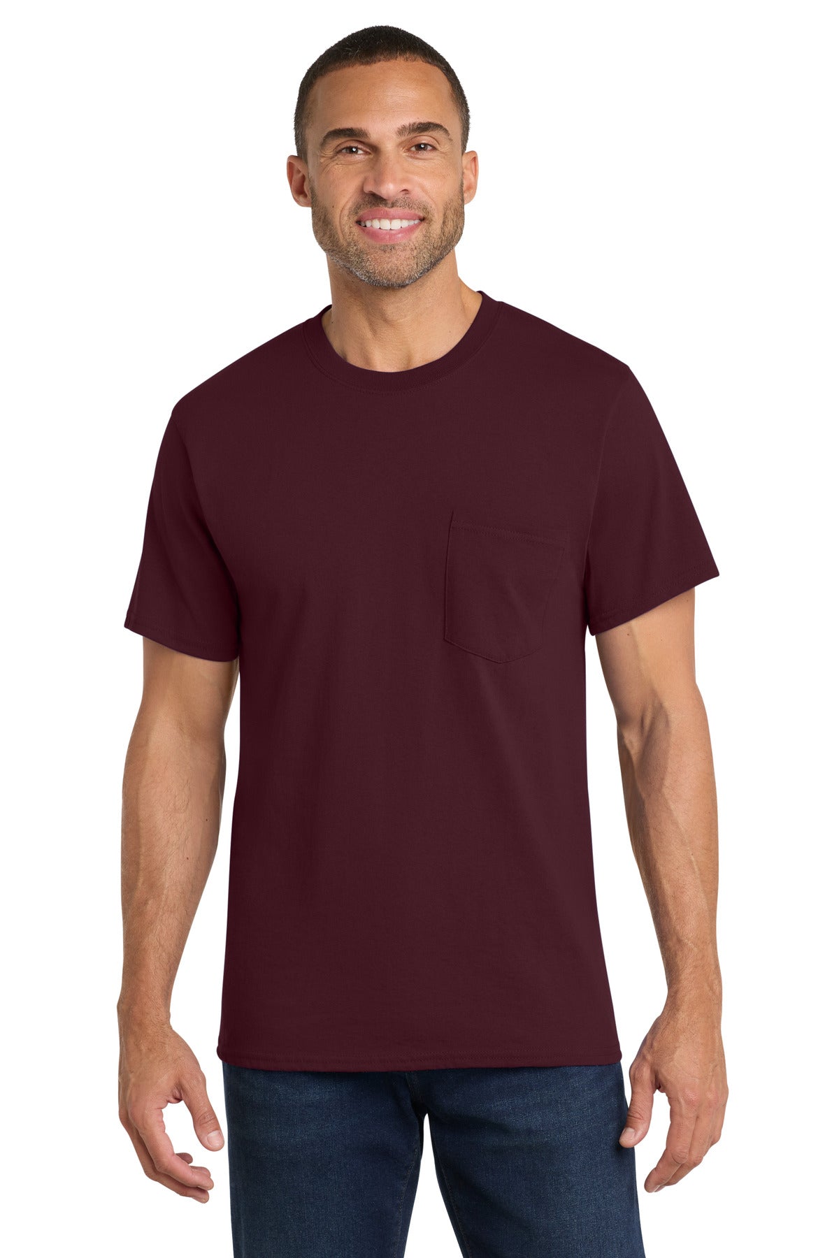 Port & Company PC54P Core Cotton Pocket Tee Wholesale Blank Pocket Tees | Port & Co PC54P