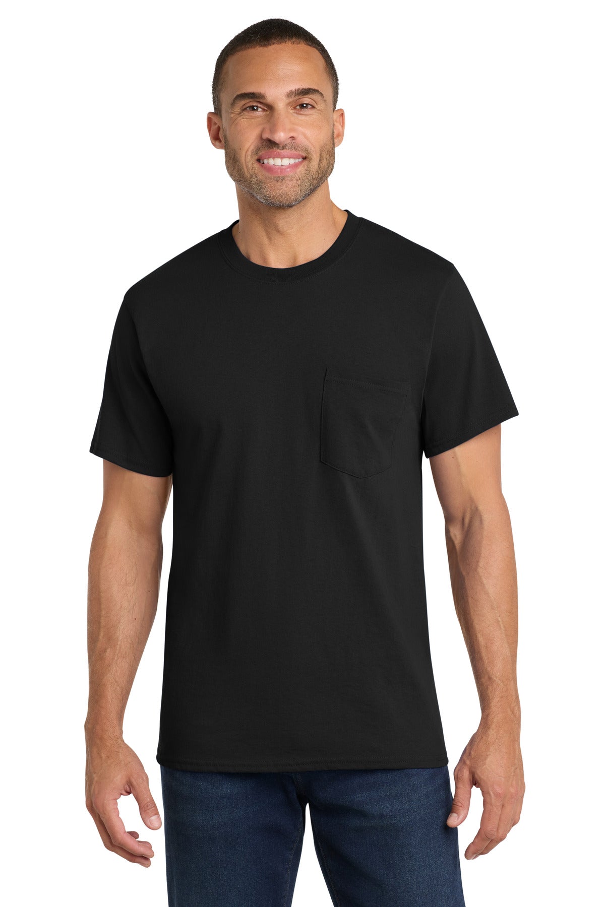 Port & Company PC54P Core Cotton Pocket Tee Wholesale Blank Pocket Tees | Port & Co PC54P