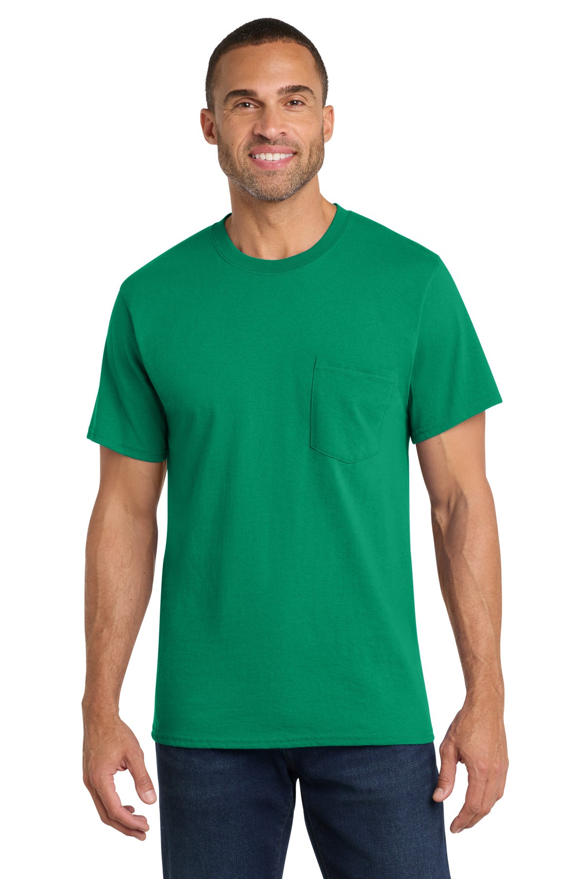 Port & Company PC54P Core Cotton Pocket Tee Wholesale Blank Pocket Tees | Port & Co PC54P