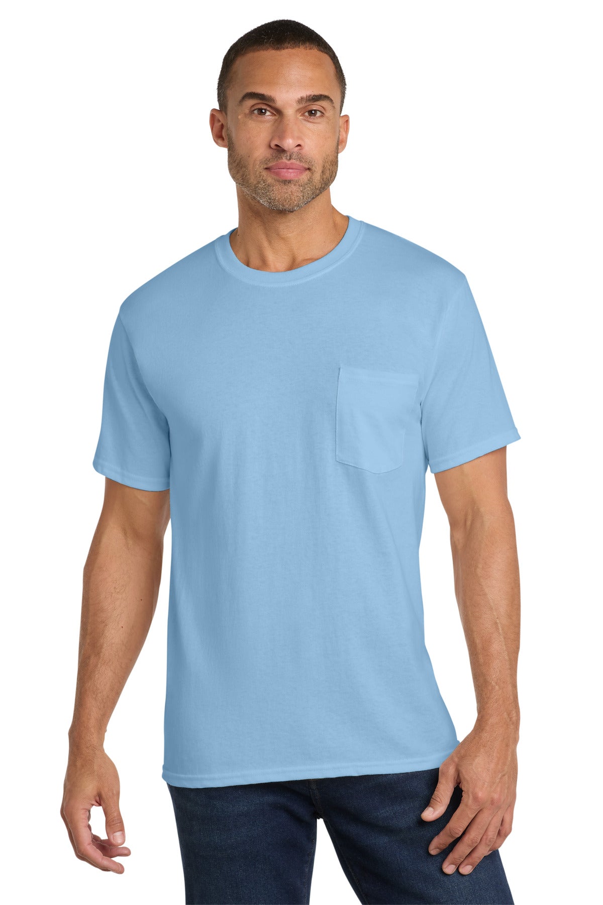 Port & Company PC54P Core Cotton Pocket Tee Wholesale Blank Pocket Tees | Port & Co PC54P