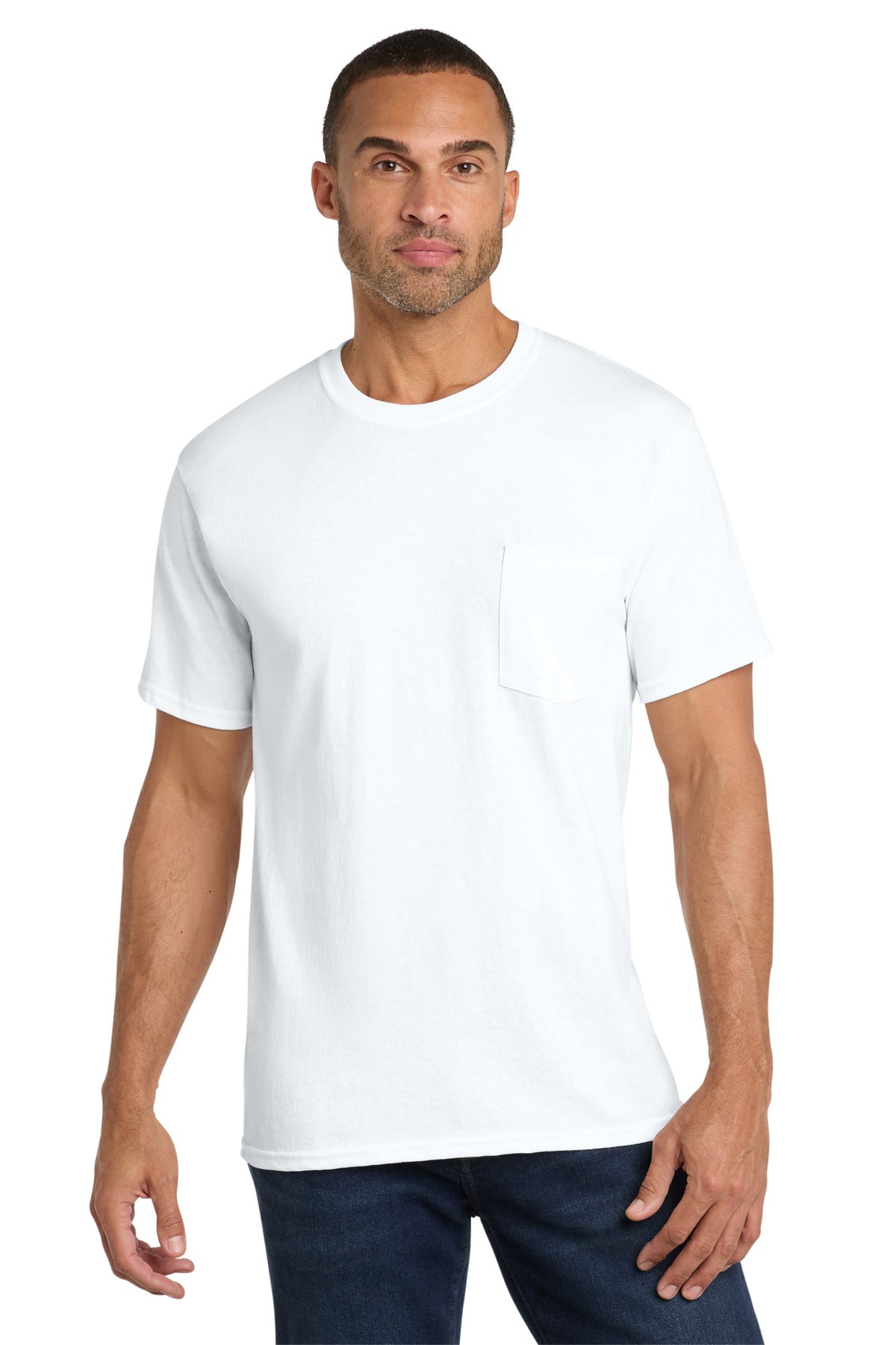 Port & Company PC54P Core Cotton Pocket Tee Wholesale Blank Pocket Tees | Port & Co PC54P