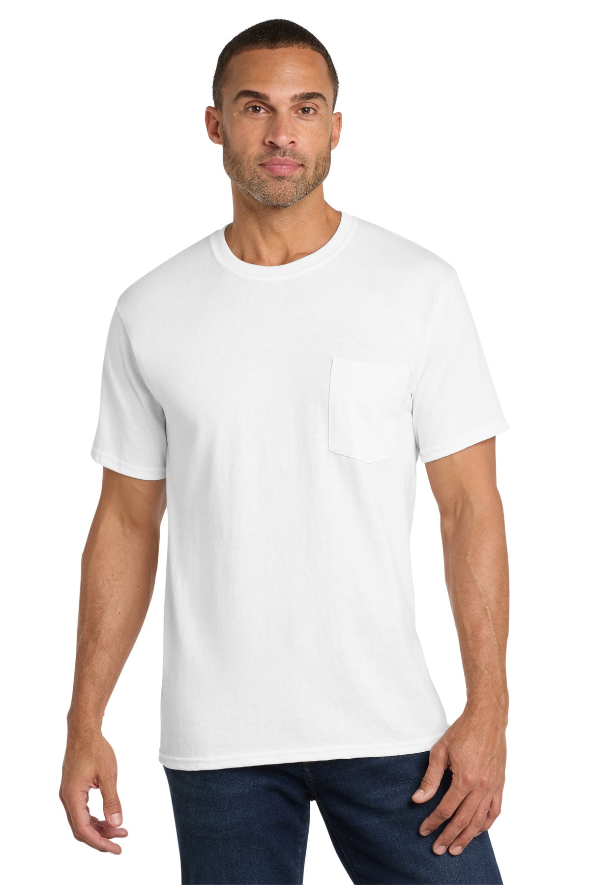 Port & Company PC54P Core Cotton Pocket Tee Wholesale Blank Pocket Tees | Port & Co PC54P