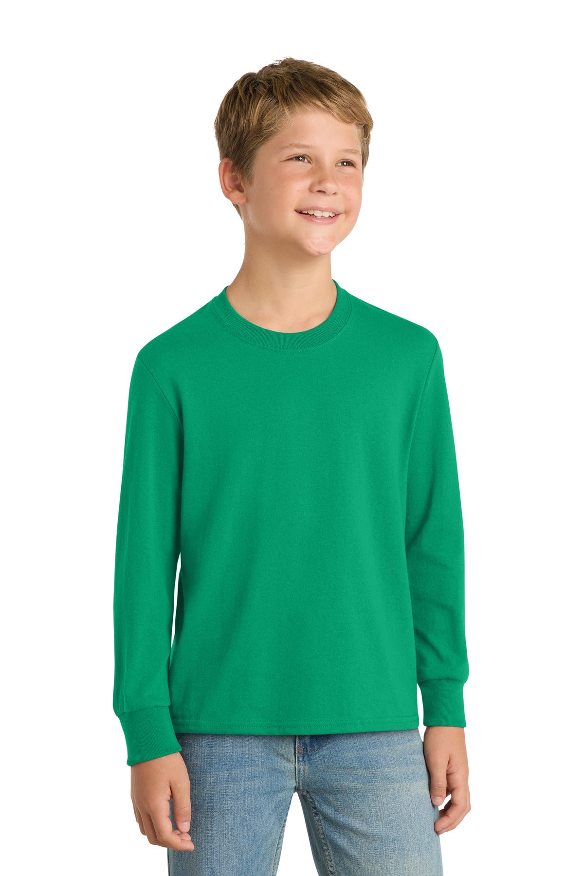 Port & Co PC54YLS Youth Long Sleeve Core Cotton Tee | Wholesale Youth Long Sleeve Tees