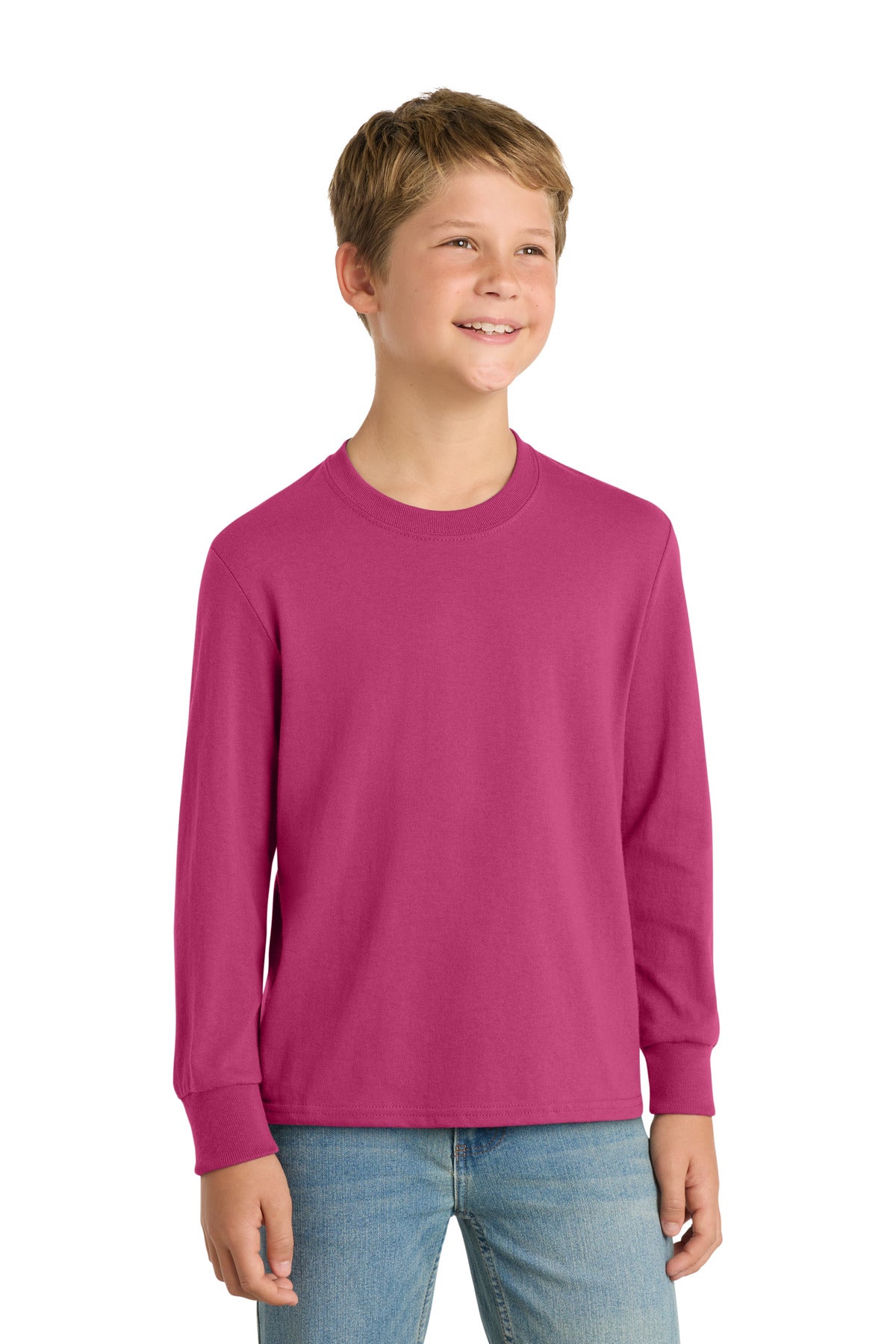 Port & Company PC54YLS Youth Long Sleeve Core Cotton Tee Wholesale Youth Long Sleeve Tees | Port & Co PC54YLS