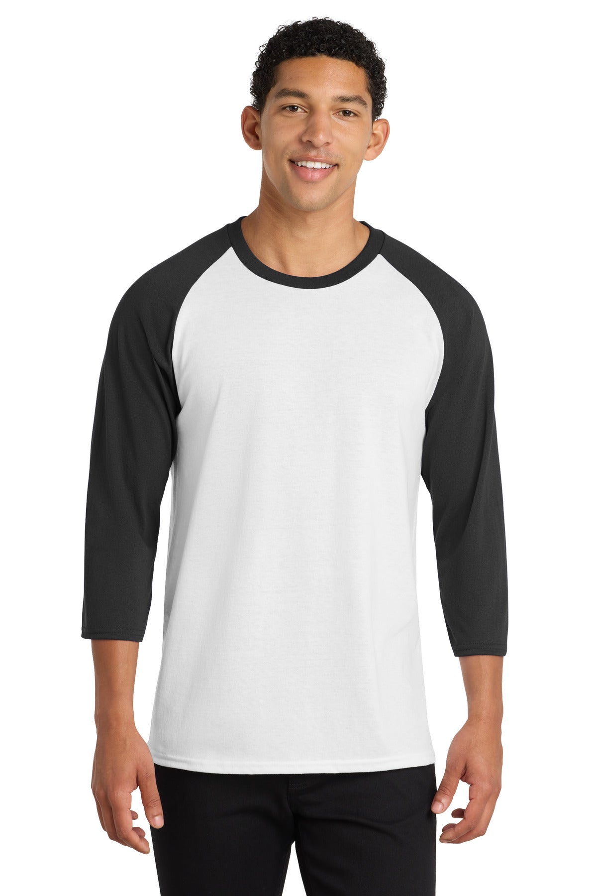 Port & Company PC55RS Core Blend 3/4-Sleeve Raglan Tee Wholesale Baseball Tees | Port & Co PC55RS