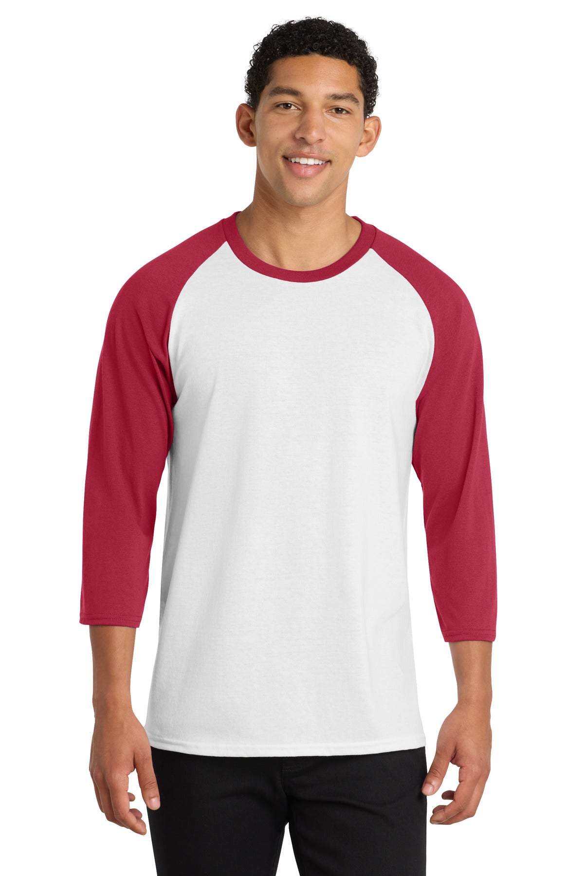 Port & Company PC55RS Core Blend 3/4-Sleeve Raglan Tee Wholesale Baseball Tees | Port & Co PC55RS