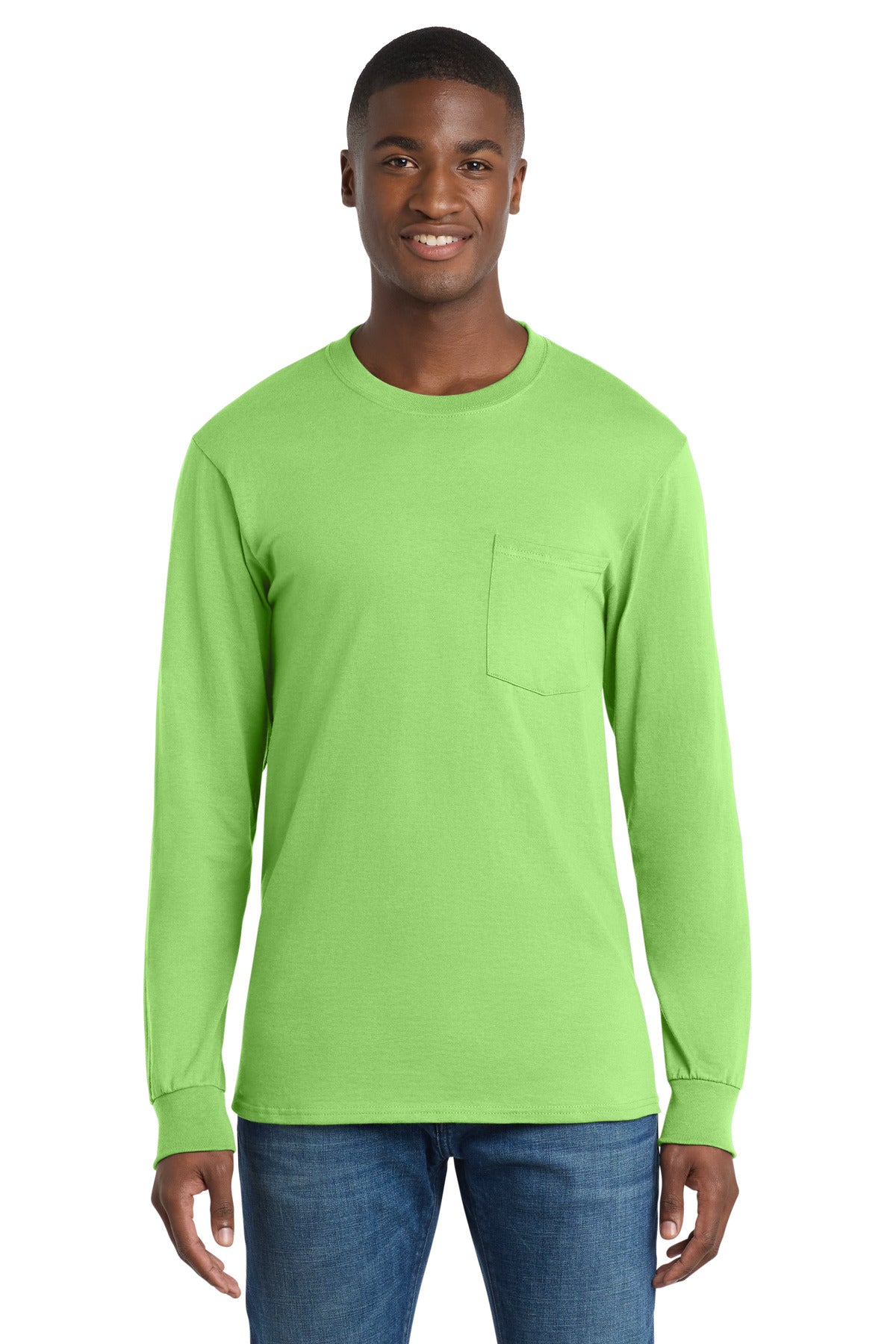 Port & Company PC61LSPT Tall Long Sleeve Essential Pocket Tee | Port & Co