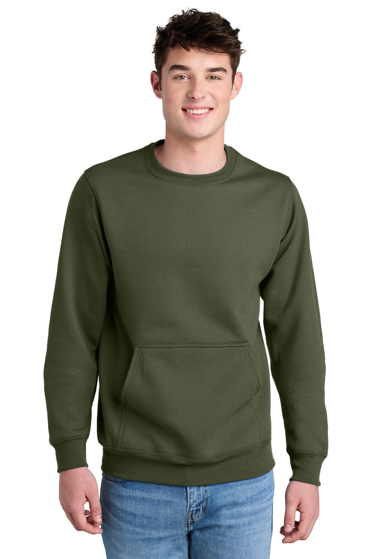 Port & Company PC78PKT Core Fleece Crewneck Pocket Sweatshirt | Port & Co PC78PKT