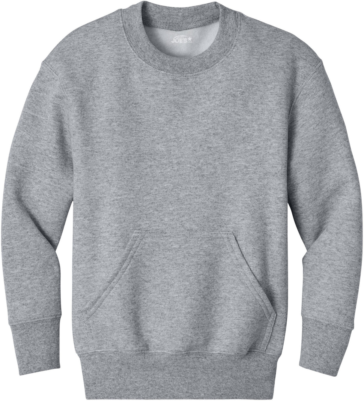 Joe's USA Youth Core Fleece Crewneck Pocket Sweatshirt in XS-XL