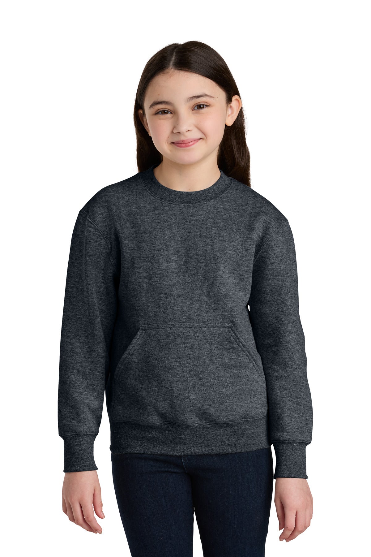 Port & Company PC78YPKT Youth Core Fleece Crewneck Pocket Sweatshirt | Port & Co PC78YPKT