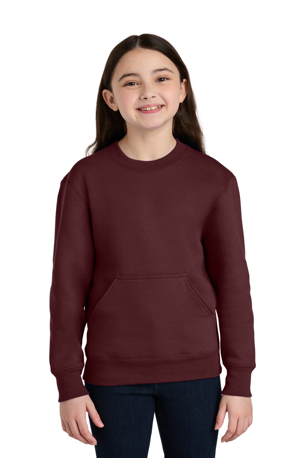 Port & Company PC78YPKT Youth Core Fleece Crewneck Pocket Sweatshirt | Port & Co PC78YPKT