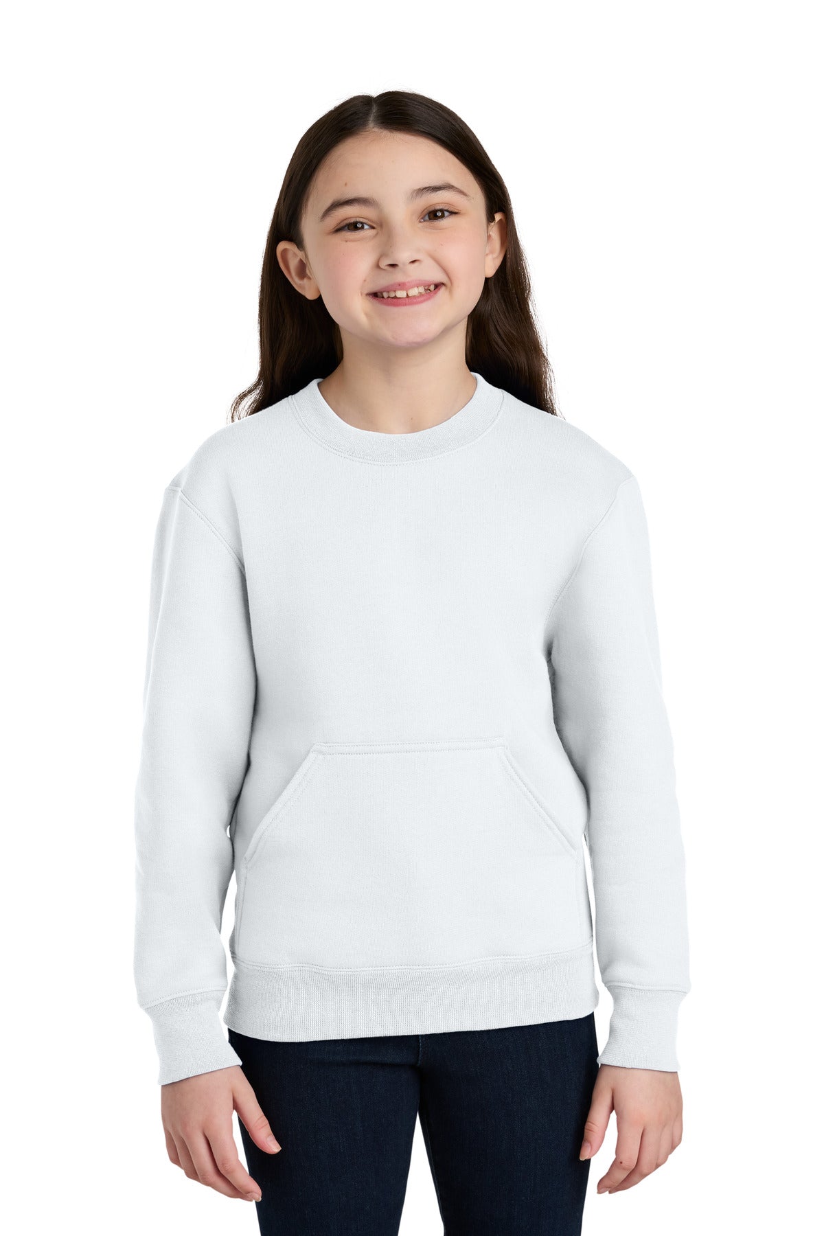 Port & Company PC78YPKT Youth Core Fleece Crewneck Pocket Sweatshirt | Port & Co PC78YPKT