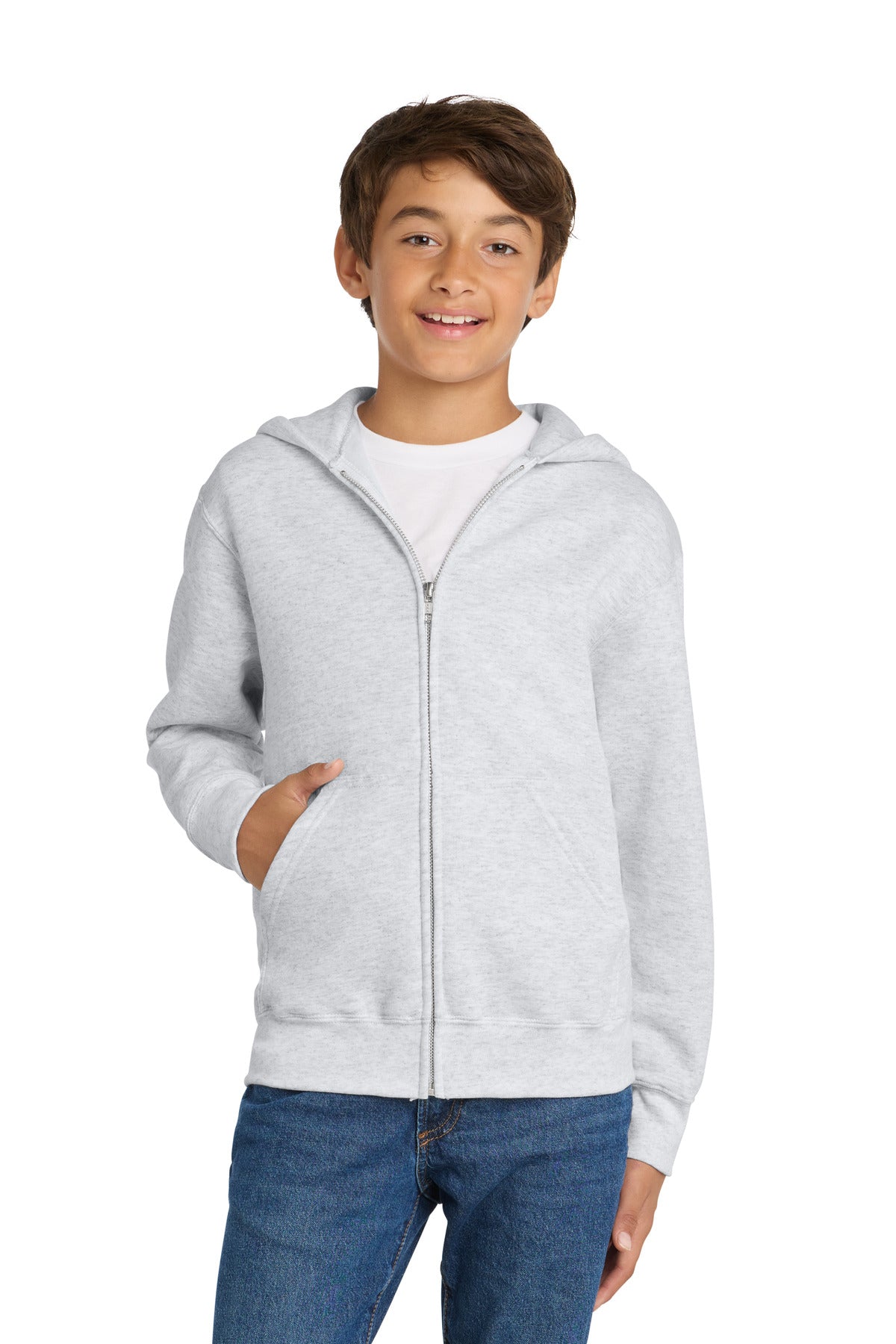 Port & Company PC78YZH Youth Core Fleece Full-Zip Hooded Sweatshirt | Port & Co PC78YZH