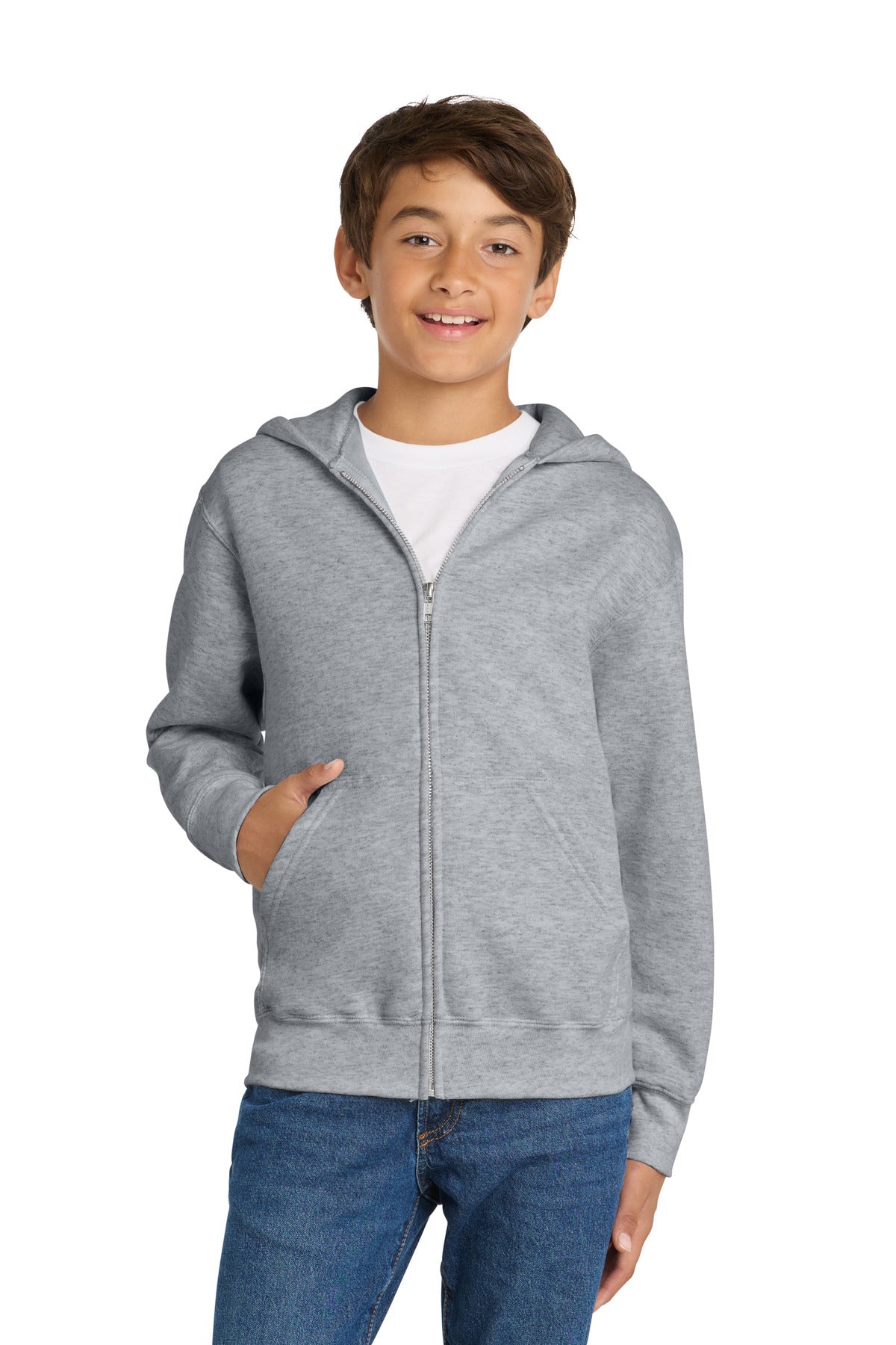 Port & Company PC78YZH Youth Core Fleece Full-Zip Hooded Sweatshirt | Port & Co PC78YZH