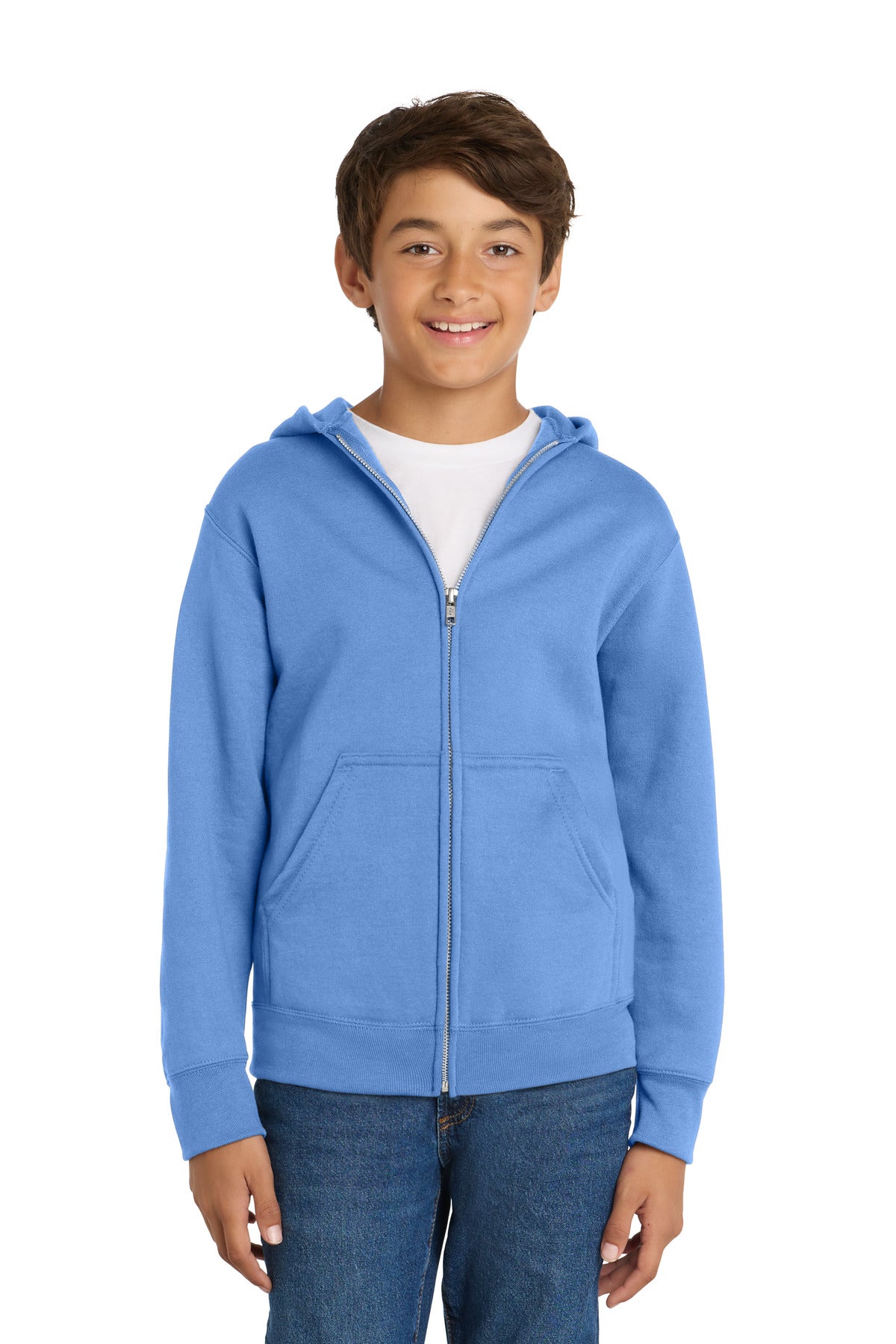 Port & Company PC78YZH Youth Core Fleece Full-Zip Hooded Sweatshirt | Port & Co PC78YZH