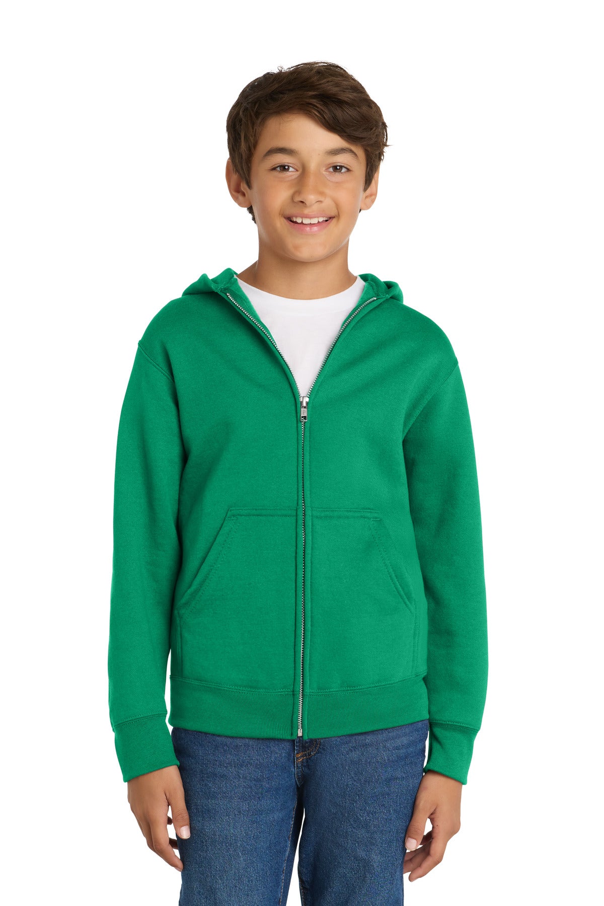 Port & Company PC78YZH Youth Core Fleece Full-Zip Hooded Sweatshirt | Port & Co PC78YZH