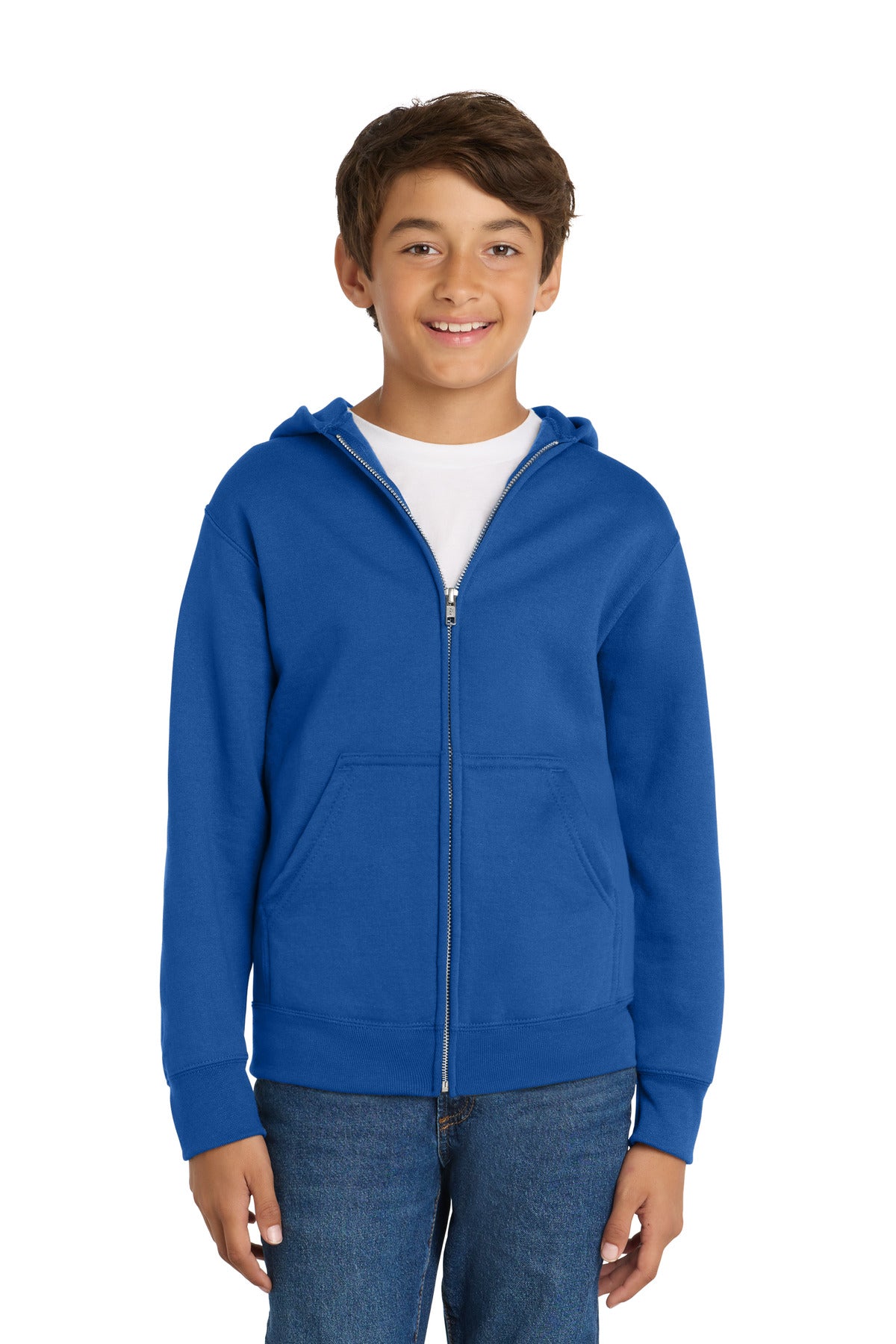 Port & Company PC78YZH Youth Core Fleece Full-Zip Hooded Sweatshirt | Port & Co PC78YZH