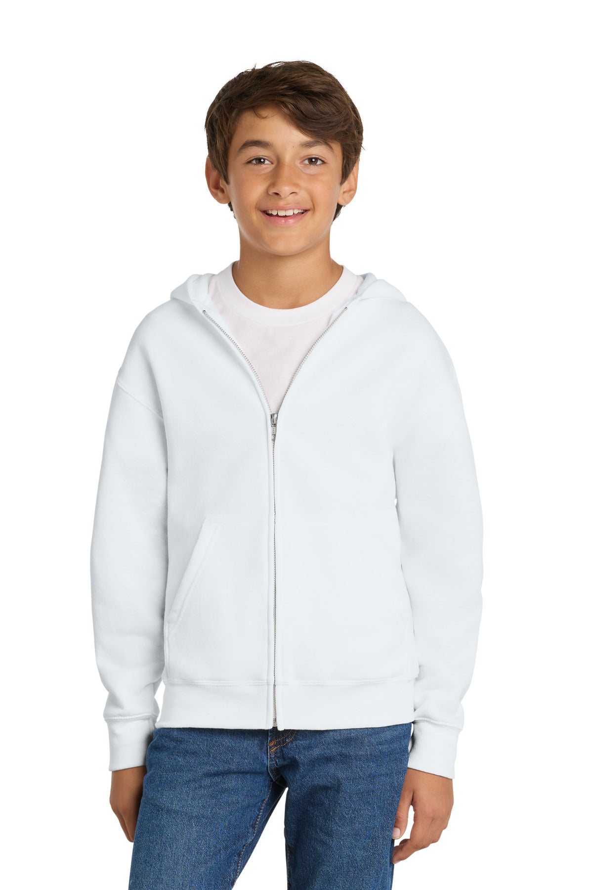 Port & Company PC78YZH Youth Core Fleece Full-Zip Hooded Sweatshirt | Port & Co PC78YZH