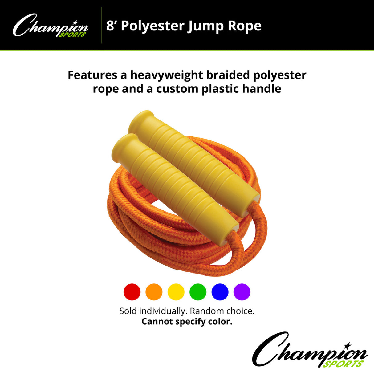 Champion Sports 8 FT POLYESTER JUMP ROPE