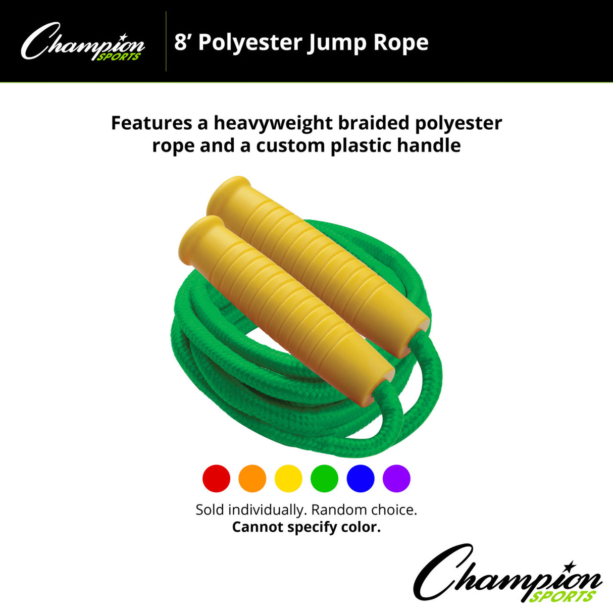 Champion Sports 8 FT POLYESTER JUMP ROPE