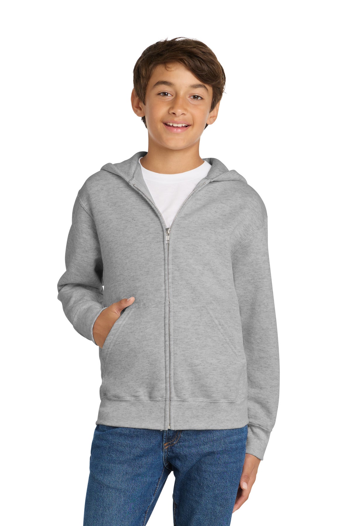 Port & Co ™ Youth Core Fleece Full-Zip Hooded Sweatshirt. PC90YZH - Port & Co PC90YZH