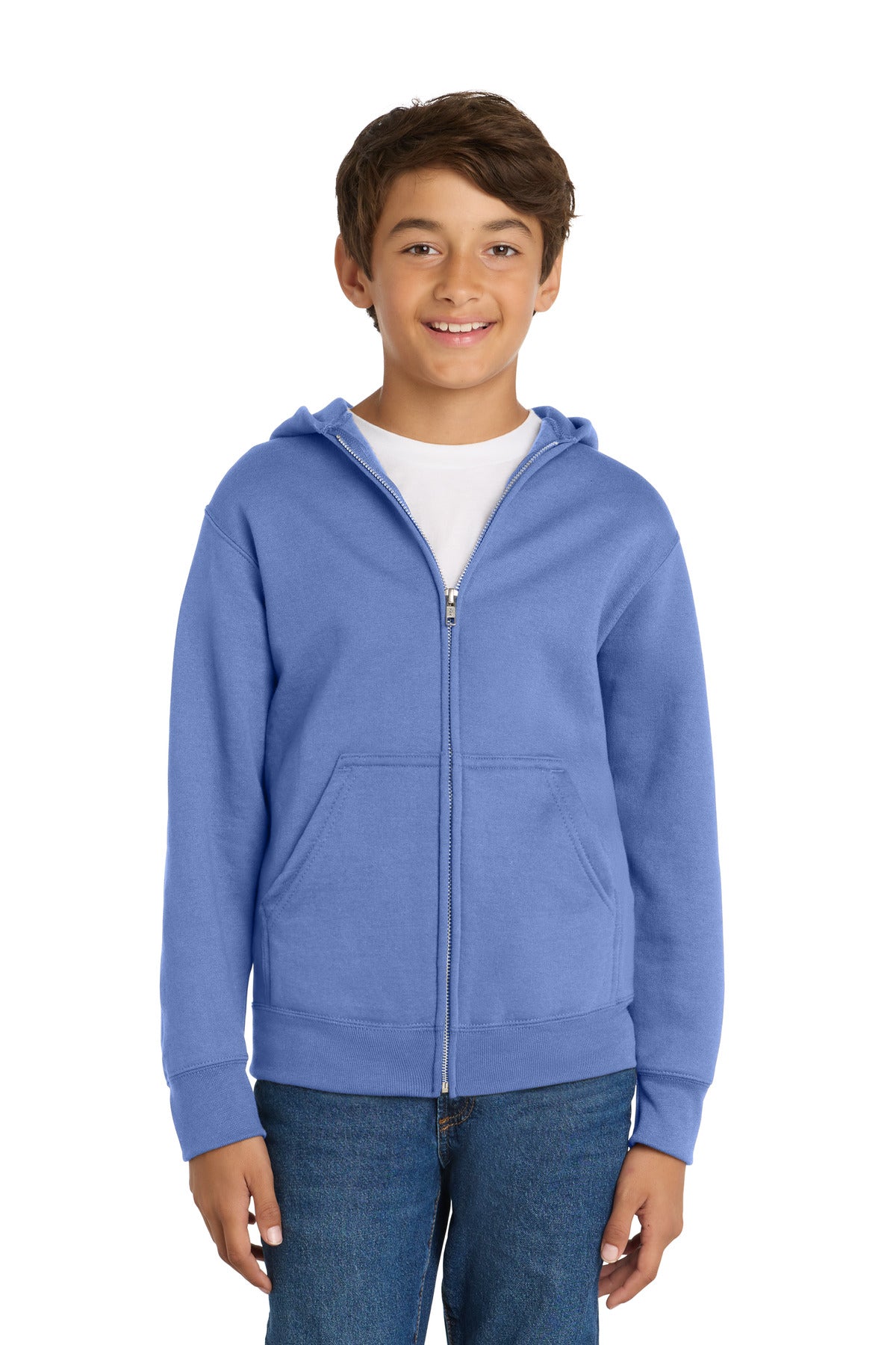 Port & Co ™ Youth Core Fleece Full-Zip Hooded Sweatshirt. PC90YZH - Port & Company PC90YZH