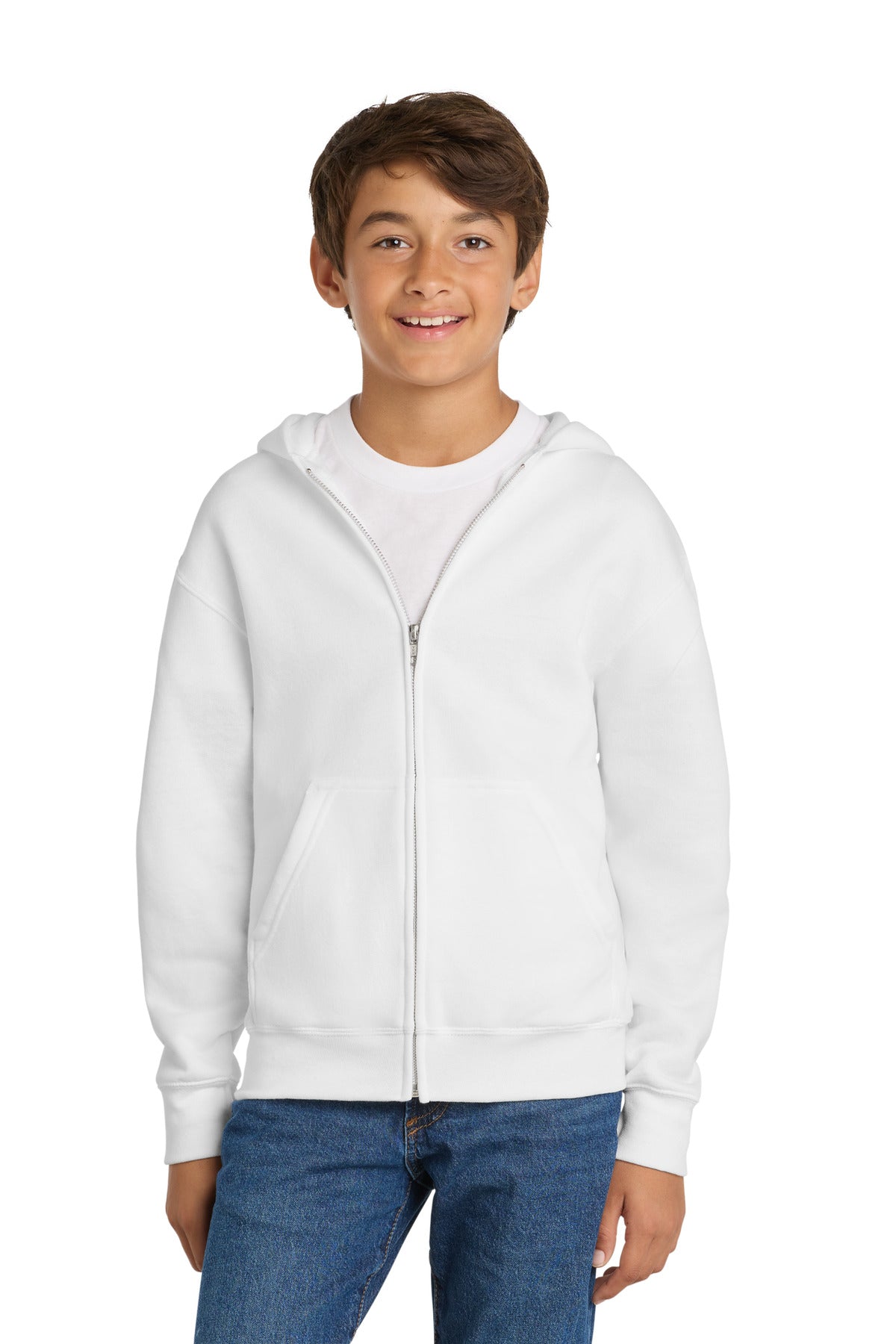 Port & Co ™ Youth Core Fleece Full-Zip Hooded Sweatshirt. PC90YZH - Port & Co PC90YZH