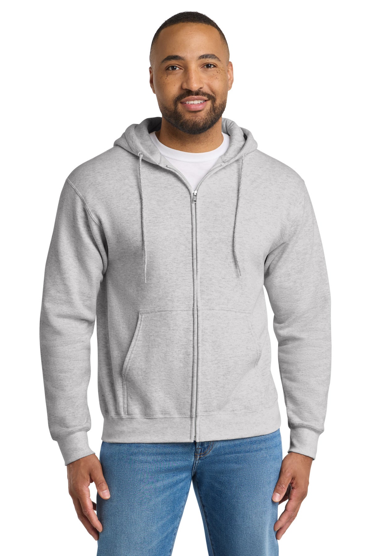 Port & Co ™ Tall Essential Fleece Full-Zip Hooded Sweatshirt. PC90ZHT - Port & Co PC90ZHT