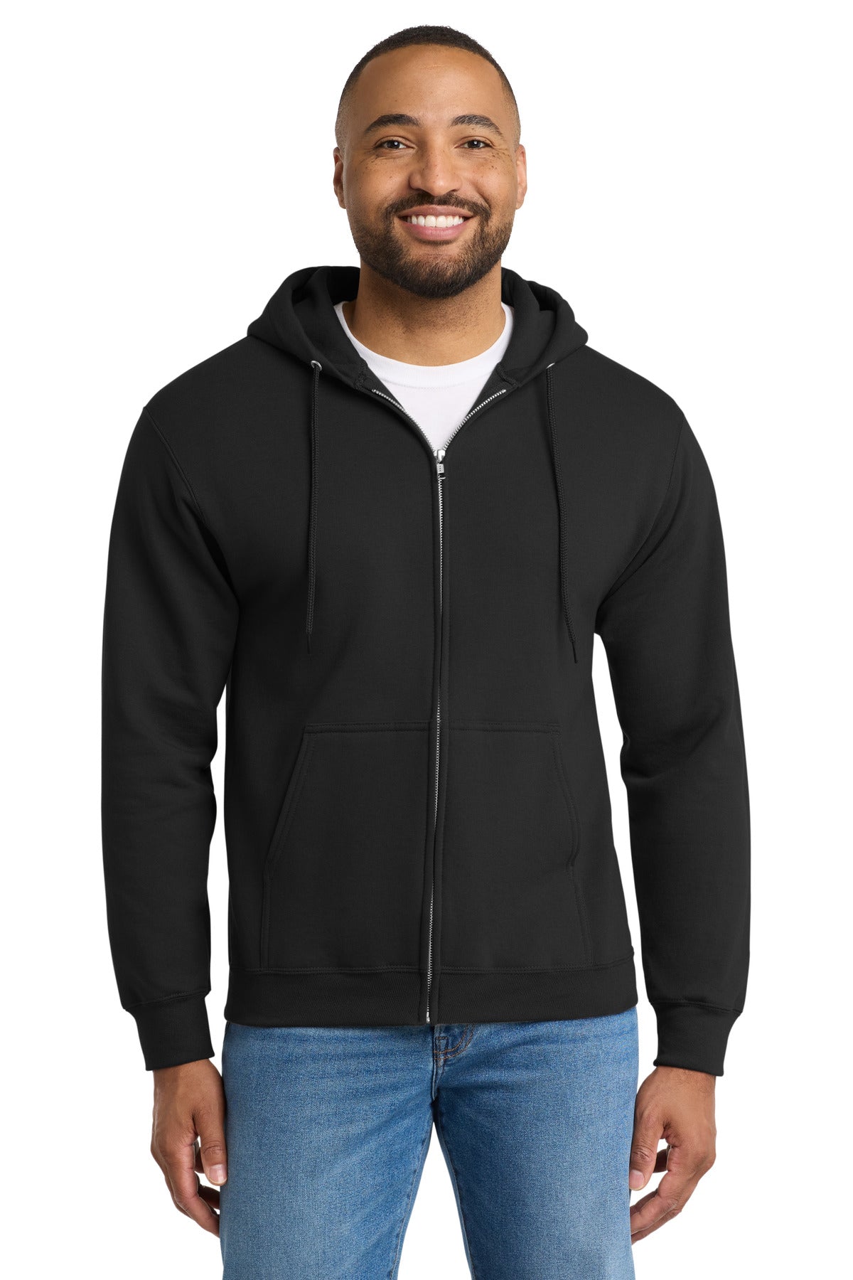 Port & Co ™ Tall Essential Fleece Full-Zip Hooded Sweatshirt. PC90ZHT - Port & Co PC90ZHT