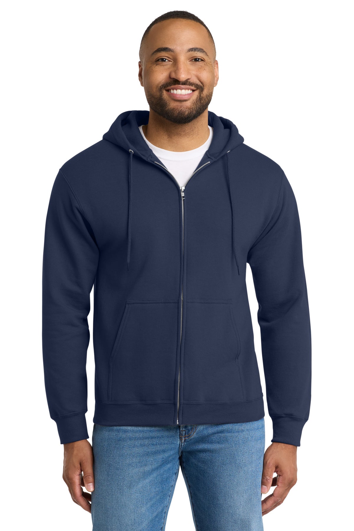 Port & Co ™ Tall Essential Fleece Full-Zip Hooded Sweatshirt. PC90ZHT - Port & Co PC90ZHT