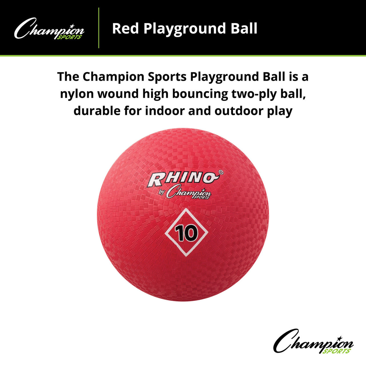 Champion Sports PLAYGROUND BALL, RED 5" D