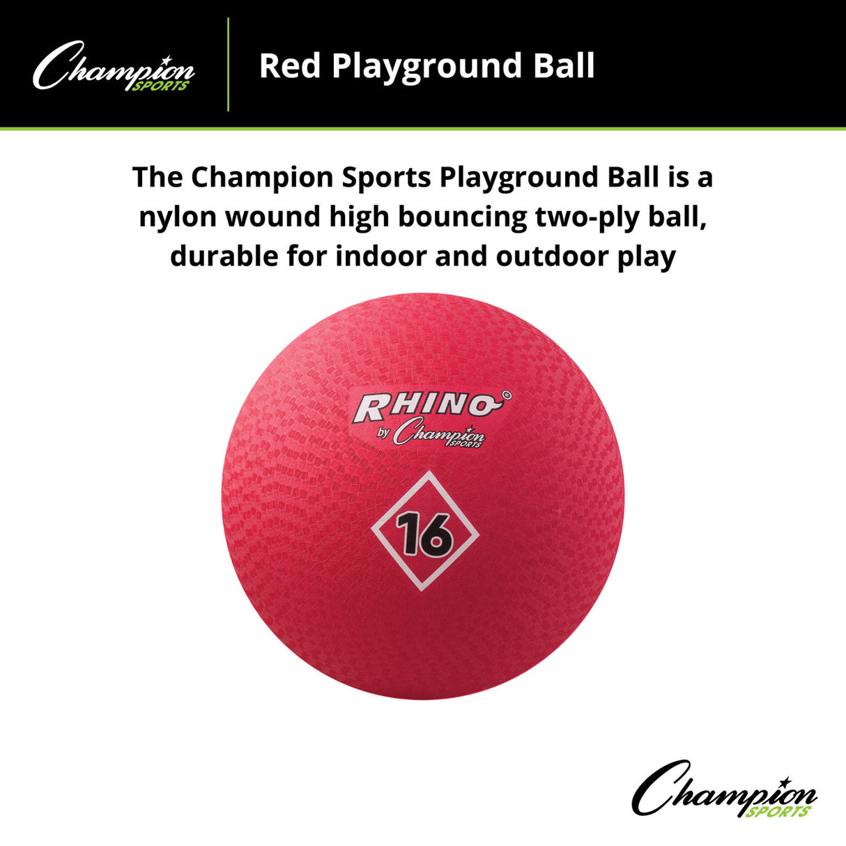 Champion Sports PLAYGROUND BALL, RED 5" D