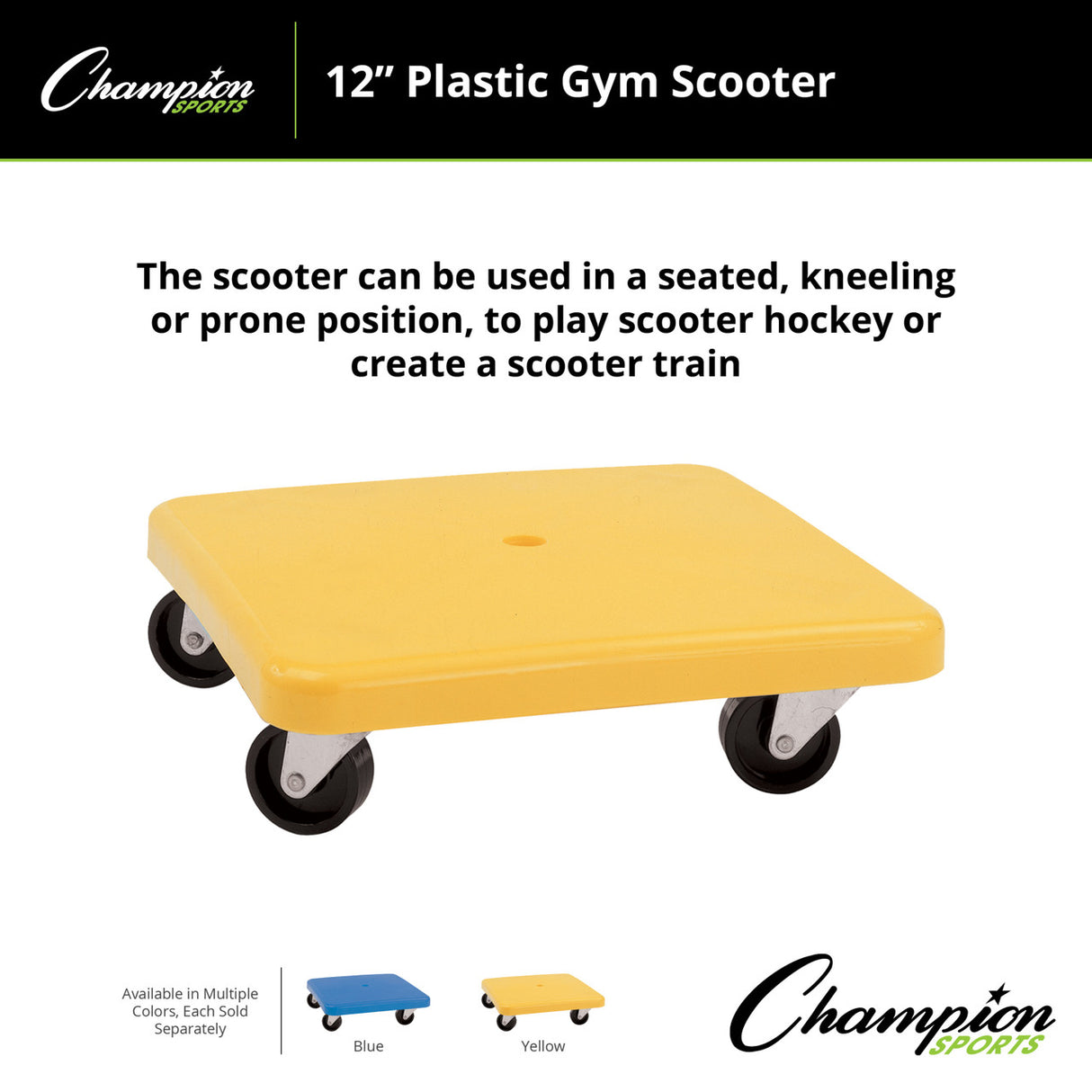 Champion Sports PLASTIC GYM SCOOTER 16" X 16"