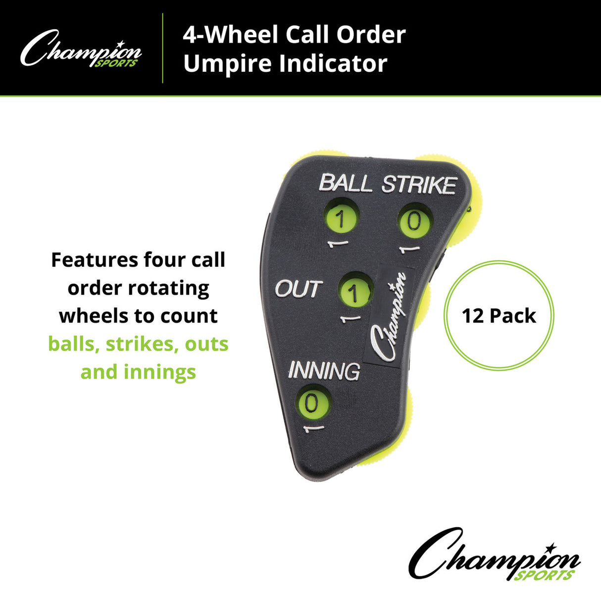 Champion Sports 4-WHEEL CALL ORDER UMPIRE INDICATOR