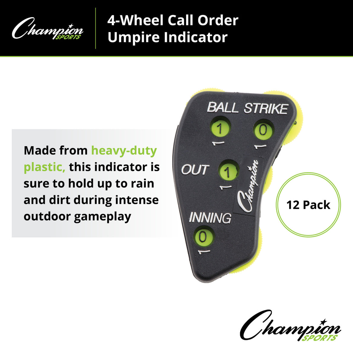 Champion Sports 4-WHEEL CALL ORDER UMPIRE INDICATOR