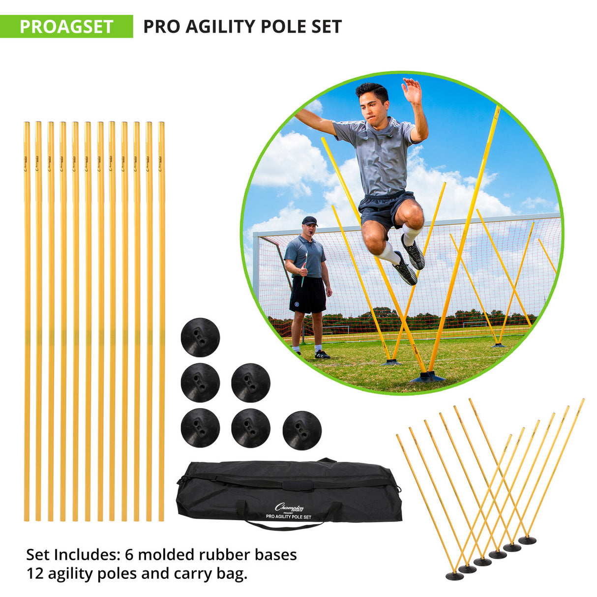 Champion Sports PRO AGILITY POLE SET