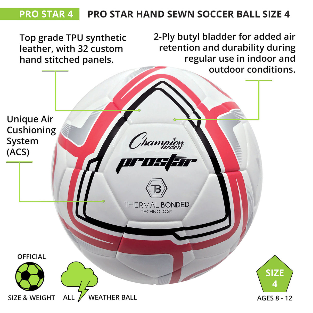 Champion Sports PROSTAR SOCCER BALL SIZE 5