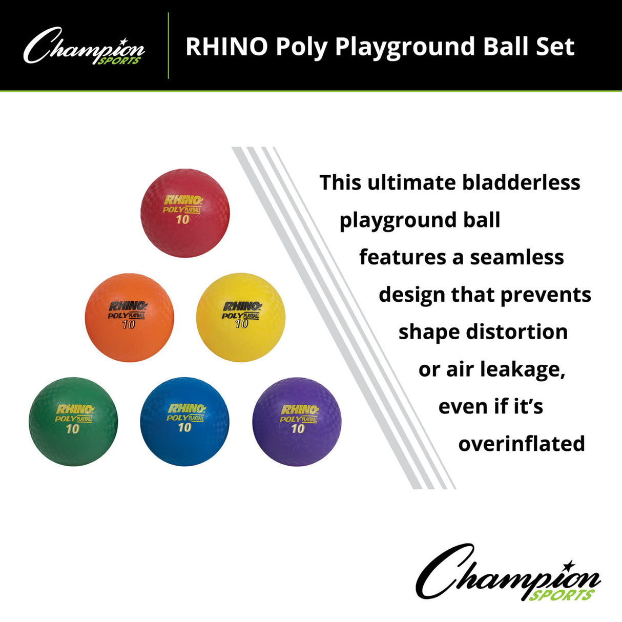 Champion Sports POLY PLAYGROUND BALL SET 13" D