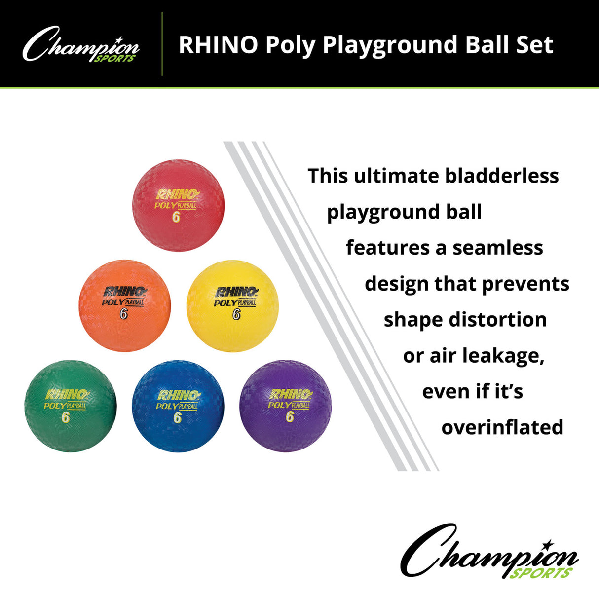 Champion Sports POLY PLAYGROUND BALL SET 13" D