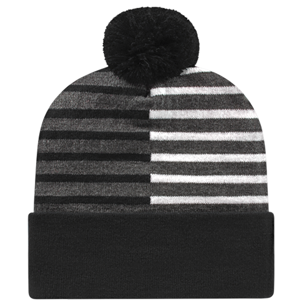 Cap America USA-Made Beanie RKH12 Half Color Knit Cap with Cuff