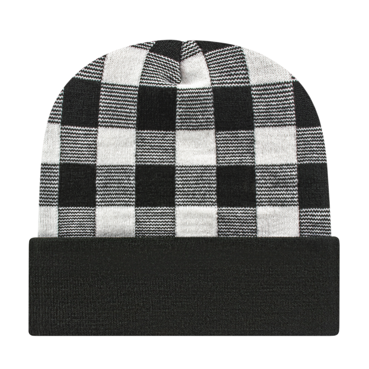Cap America Plaid Knit Cap with Cuff RKP12