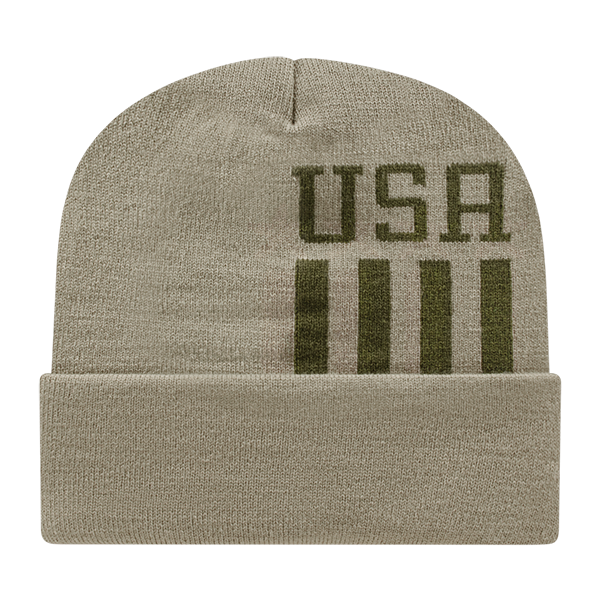 Cap America USA-Made Beanie RKUSA12 Patriotic Knit Cap with Cuff