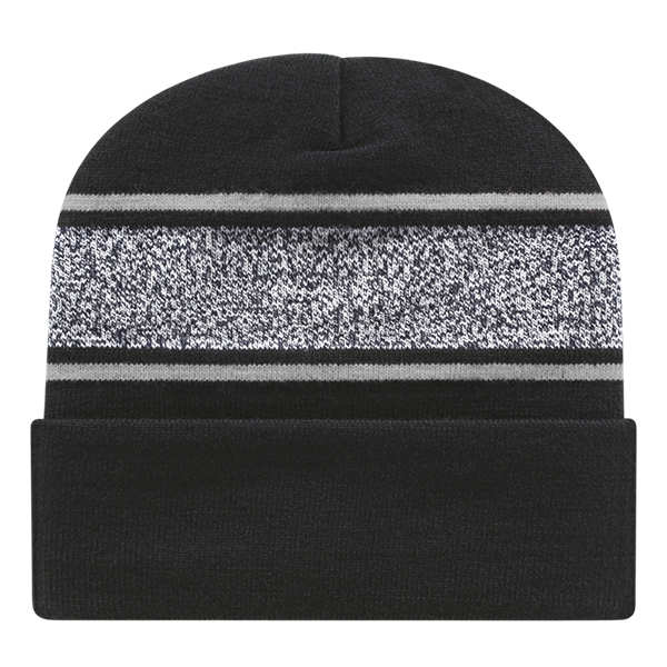 Cap America USA-Made Beanie RKV12 Variegated Striped Knit Cap with Cuff