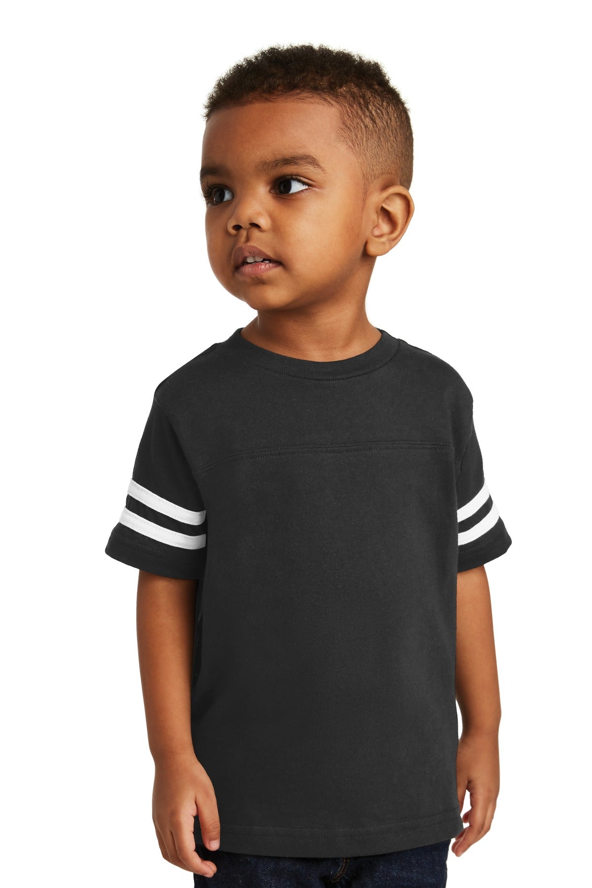 Rabbit Skins ™ Toddler Football Fine Jersey Tee. RS3037 - Rabbit Skins RS3037 Infant & Toddler Rabbit Skins Black/ White 2T