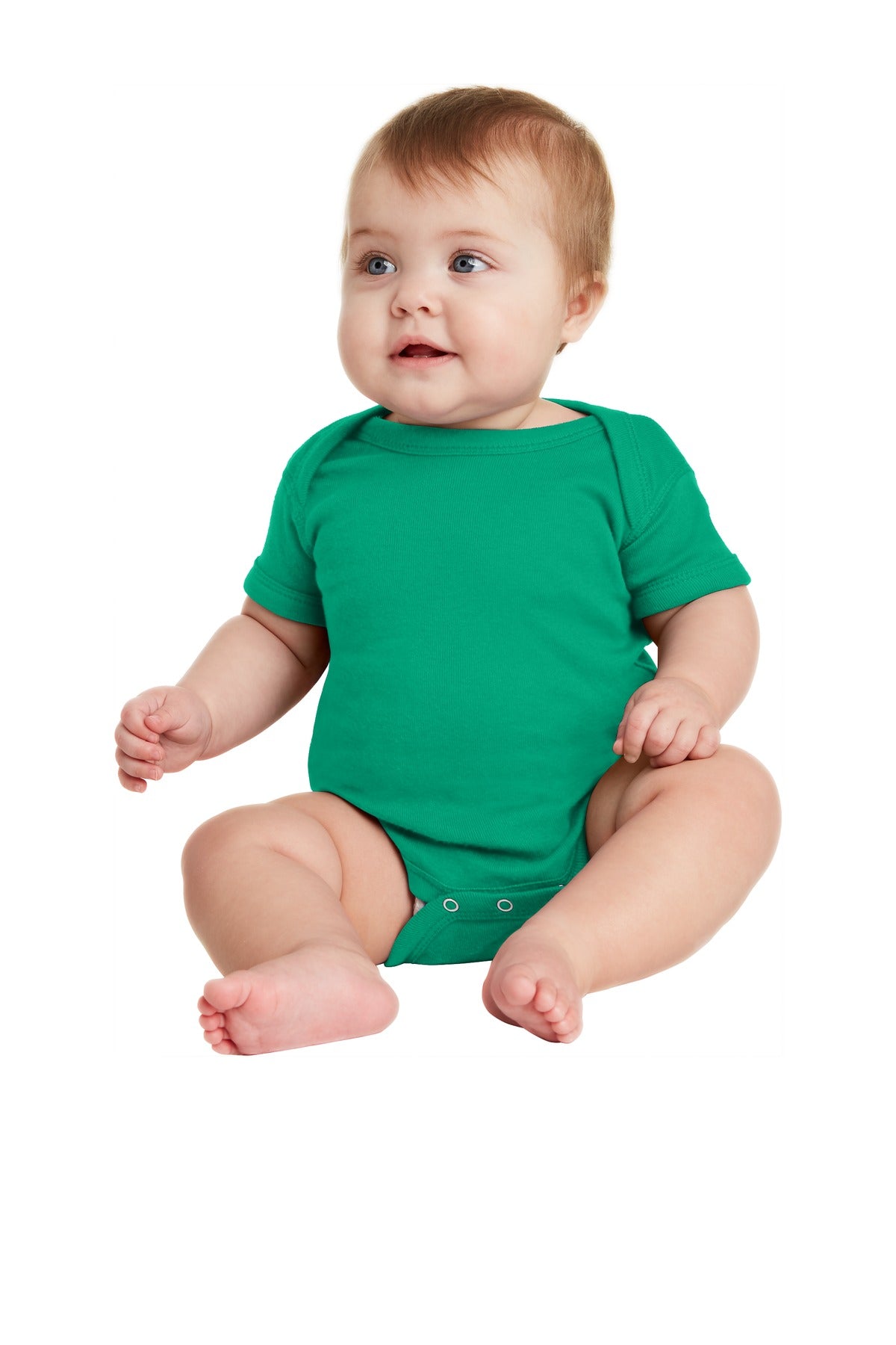 Rabbit Skins ™ Infant Short Sleeve Baby Rib Bodysuit. RS4400 - Rabbit Skins RS4400 Infant & Toddler Rabbit Skins Kelly 06M